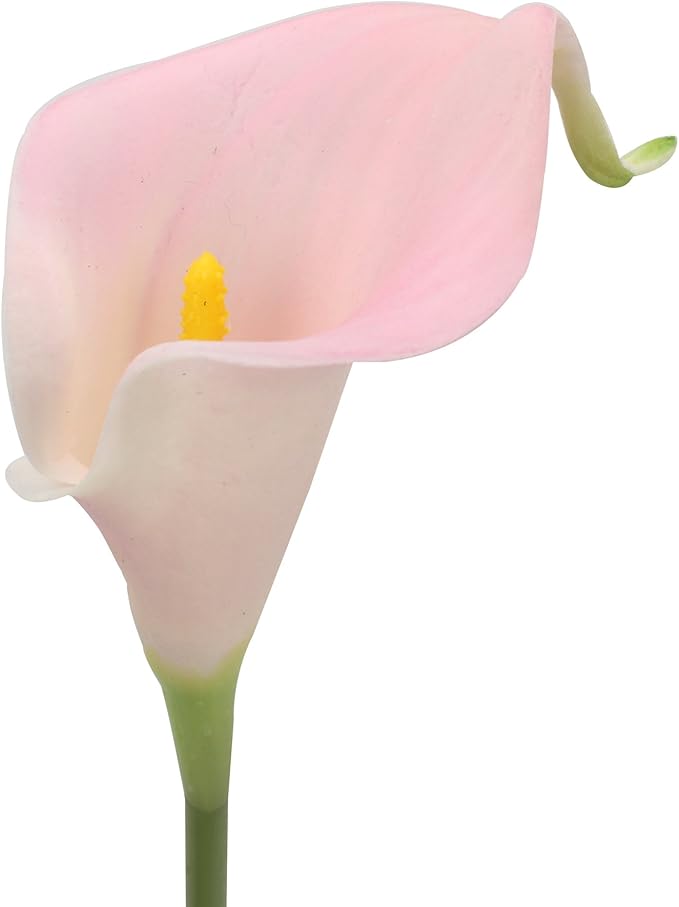 Duovlo 20pcs Calla Lily Bridal Wedding Bouquet Lataex Real Touch Artificial Flower Home Party Decor (Pink)