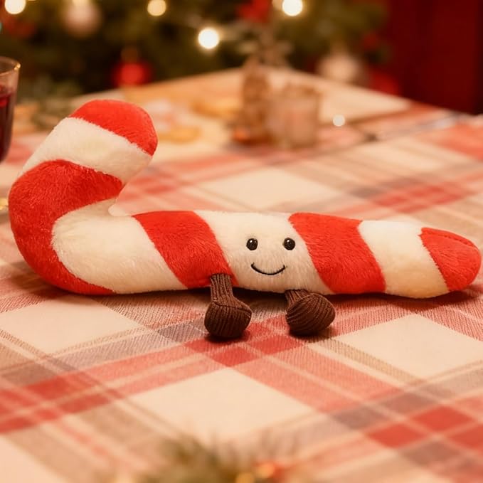 Candy Cane Pillow Christmas Plush Soft Plush Stuffed Candy Cane Decor for Bed, Couch, Kawaii Birthday Gifts for Kids
