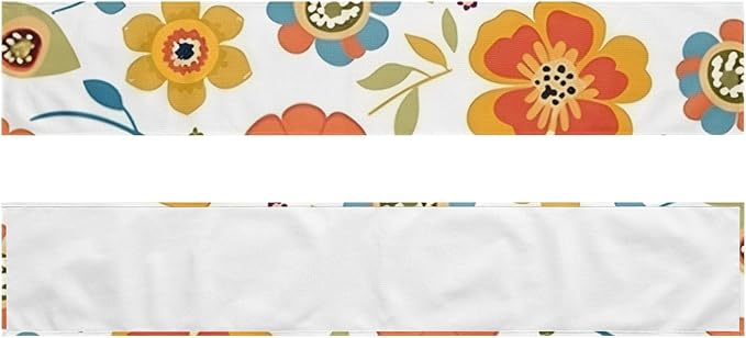 Retro Flower Table Runner 13x72 Inches Vintage Floral Faux Linen for Kitchen Dining Table Decor Wedding Birthday Party Holiday Celebration
