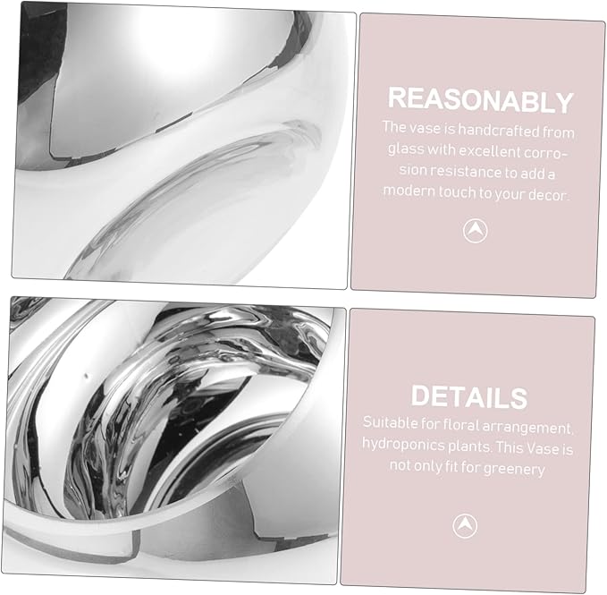 LIFKOME Glass Flower Vase Modern Chic Decorative Pot for Home Decor for Bouquets and Dried Flowers Centerpiece Holder for Spaces
