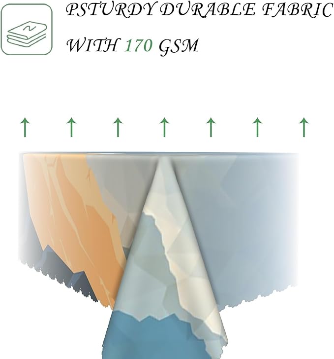 54x70 Inch Nature Rectangular Tablecloth Abstract Snow Mountain Illustration Table Cloth Waterproof Durable Table Cover for Indoor Home Gaming Room Decor