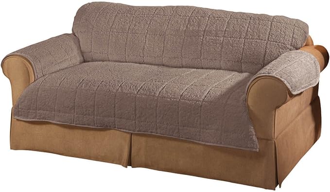 OakRidge Bradley Sherpa Sofa Protector - Slipcover Mocha