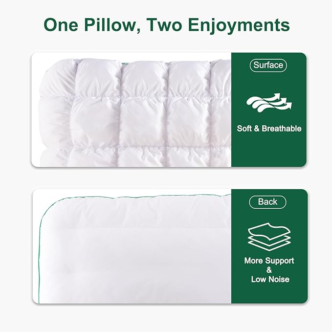 YOUR MOON Fluffy Support Bed Pillow King Size, Super Soft Premium Down-Alternative Filling for Sleeping, Luxury Hotel Quality Bed Pillows for Side Sleeper (White)