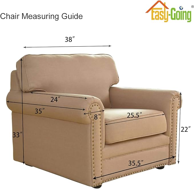 Easy-Going Stretch Chair Sofa Slipcover 1-Piece Couch Sofa Cover Furniture Protector Soft with Elastic Bottom for Kids, Pet. Spandex Jacquard Fabric Small Checks (Chair, Dark Blue)