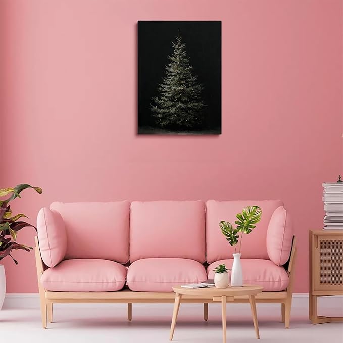 Moody Christmas Wall Art Prints,Dark Christmas Tree Poster,Rustic Winter Decor,Holiday Cottagecore Artwork,Dark Academia Winter Prints