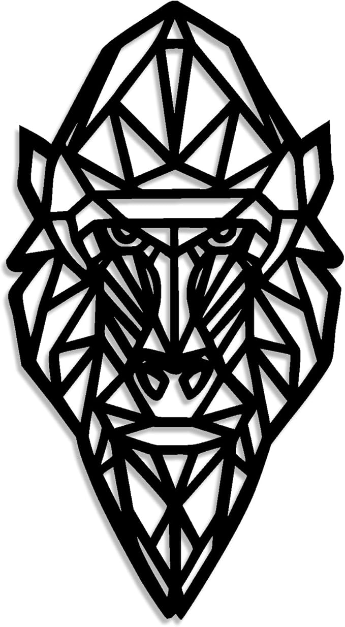 Geometric Animal Metal Wall Art – Modern Polygon Style Metal Wall Decor for Home, Living Room, or Office, Minimalist Wildlife Wall Sculpture, Black Steel Design (Style-2)
