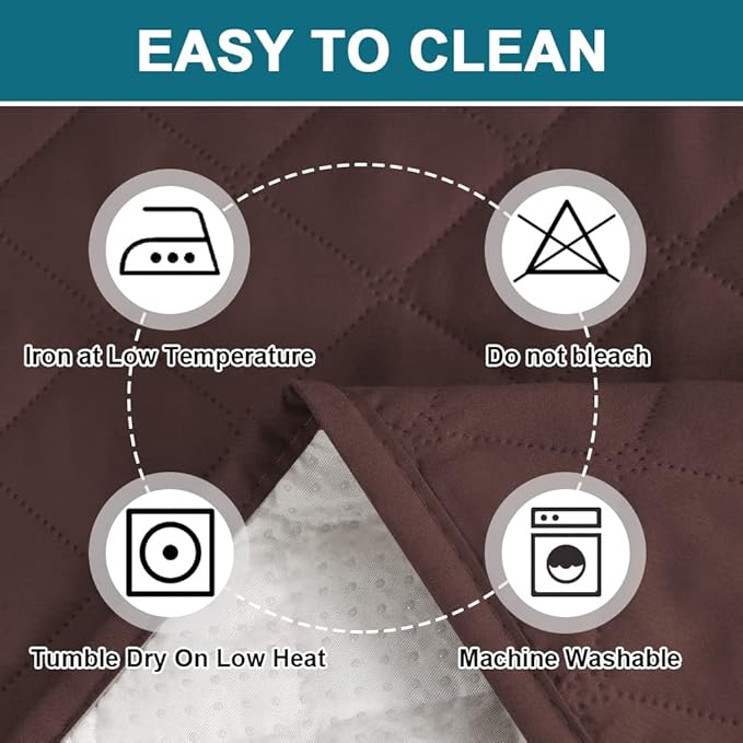 Turquoize 100% Waterproof Wing Chair Cover Wing Armchair Slipcovers Chair Couch Protector Triple Non-Slip Sofa Slipcover for Wing Chair Furniture Protector for Pets, Kids,Dog (Wing Chair, Brown)