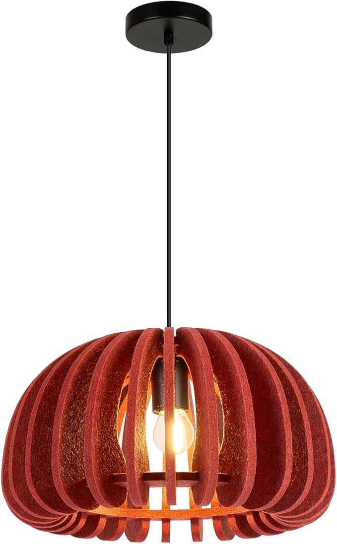 Pendant Light with Felt Lampshade, Modern Hanging Lamp Fixture, DIY Acoustic Pendant Light Chandeliers for Kitchen Island, Living Room, Dining Room, Bedroom, Office (D13.7"x7.8")