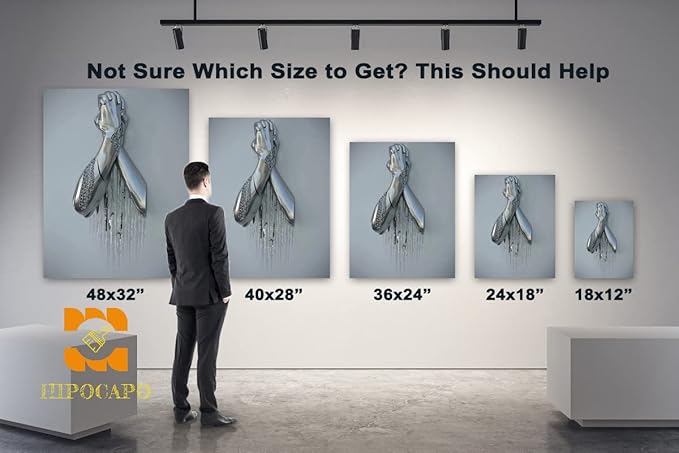 3D Wall Art Decor Artwork - 3D Metal Effect Wall Art hands clasped for Modern Wall Art, Large Wall Art for Bedroom Dercorations Framed 12”x18”x1Pcs