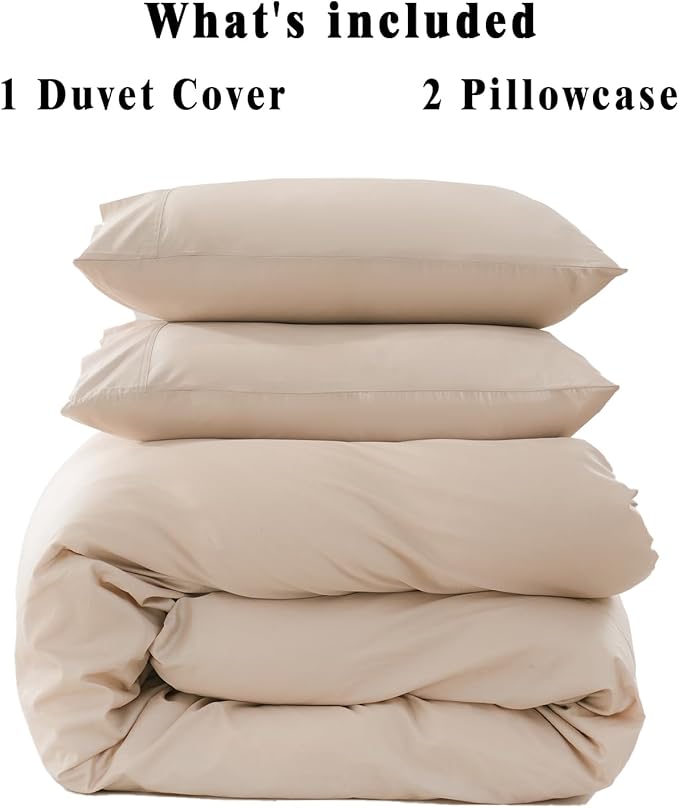 100% Organic Cotton Duvet Cover Queen Size 400 Thread Count Sateen Comforter Cover Soft and Breathable Cooling Bedding Set 3 Piece（Dusty Pink,Queen）