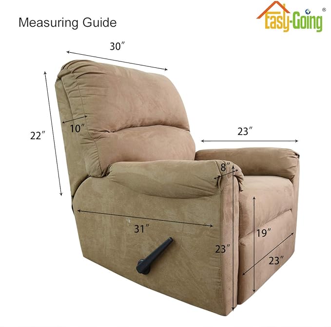 Easy-Going Recliner Chair Slipcover Reversible Sofa Cover Water Resistant Couch Cover Furniture Protector with Elastic Straps for Pets Dog (Recliner 22 inch, Army Green/Beige)