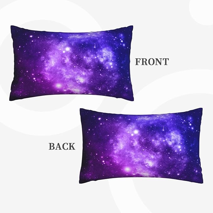 Galaxy Star Lumbar Pillow Covers 12x20 Inch Set of 2 Space Nebula Throw Pillow Cover Starry Sky Stars Pillowcase Cushion Cases for Home Couch Bed Sofa