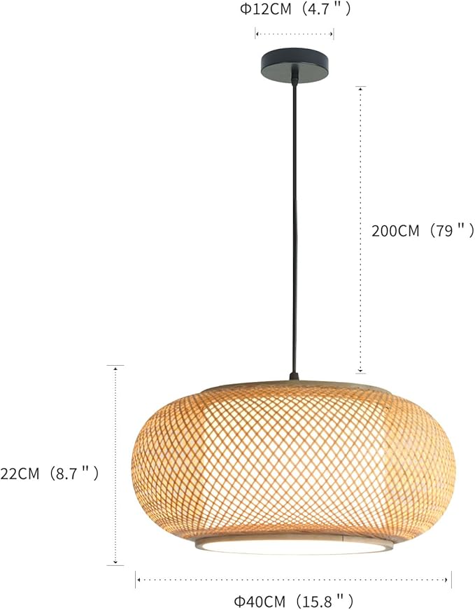 Bamboo Light Dining room light japanese Pendant Light Country style Ceiling Hanging Light Beige Bohemian Antique Lantern Applicable for Kitchen Island Teahouse Living Room bedroom Sushi Restaurant