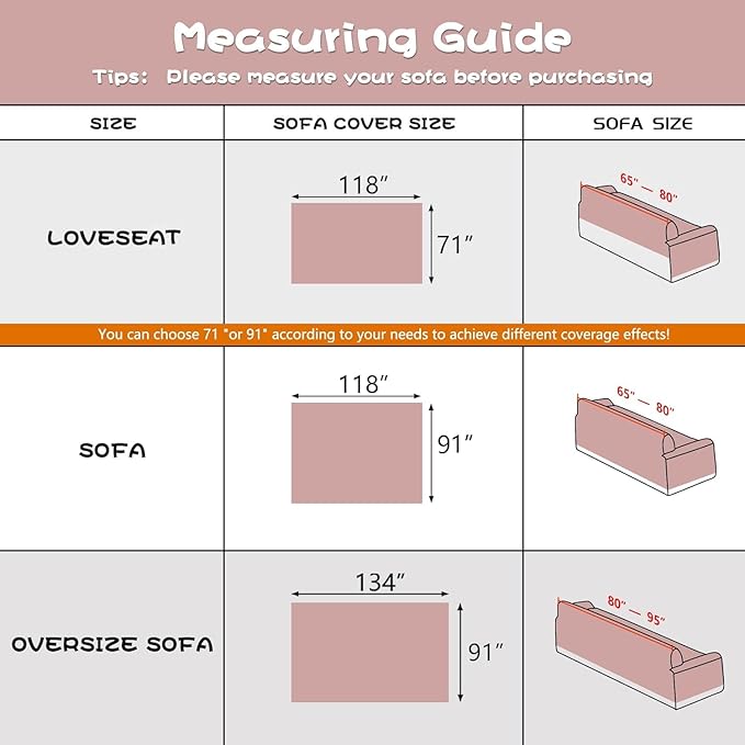 MEETSKY Couch Cover for 3 Cushion Cat Scratch Proof Couch Protector Washable Sofa Covers Sectional Couch Covers for Dogs Soft L Shape Sofa Slipcover for Pets Kids, 91" x 134", Pink