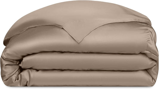 Cozy Earth Luxury Duvet Cover Twin - 100% Viscose from Bamboo - Ultra-Soft, Cooling & Lightweight Duvet Cover - Temperature-Regulating Bedding with Concealed Zip & Interior Snap Closures - Walnut
