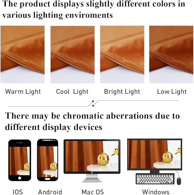 StangH 108 inches Velvet Curtains - Brignt Orange Room Darkening Thermal Insulated Window Drapes for Living Room, Holiday Backdrop for Party, W52 x L108, 2 Panels
