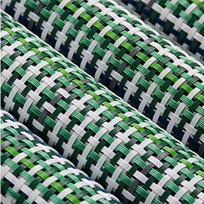 AHHFSMEI Placemats for Dining Table Set of 4 Woven Vinyl Plastic Place Mats Non-Slip Heat Insulation Stain Resistant Table Mats Washable Easy Clean Placemats (Green Blue Stripe 4)