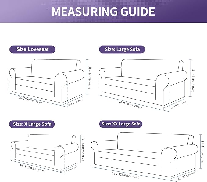 Joccun Stretch Couch Cover Slipcovers, 1-Piece Sofa Covers for 3 Cushion Couch Spandex Jacquard Washable Furniture Protector Cover for Living Room,Kids,Pets(Sofa,Hunter)