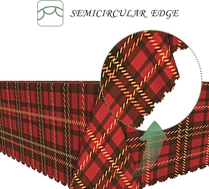 70x90 Inch Christmas Theme Rectangle Tablecloth Red Plaid Winter Folklore Table Cloth Washable Durable Table Cover for Kitchen Dining Banquet Ugly Christmas Sweater Party Decor
