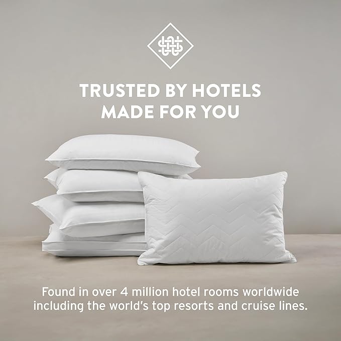 Sobel Westex Sobella Bed Pillow for Sleeping | Side Sleeper for Adults | 300TC 100% Cotton Case | Soft, Machine Washable, Hotel Quality (King Medium)