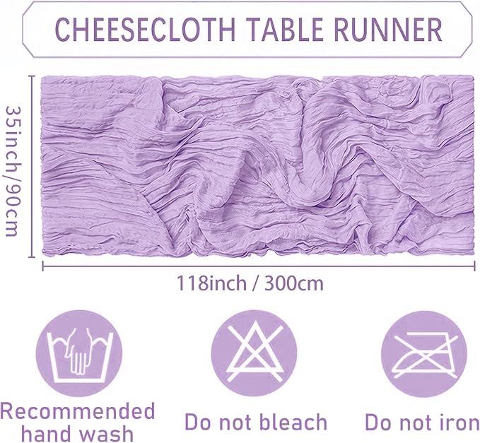 12 Pack Beige Cheesecloth Table Runners 35 x 118 Inch – Rustic Boho Gauze Table Runner for Wedding Arch, Party Decoration, Bridal Shower, Reception, Farmhouse Dining Decor