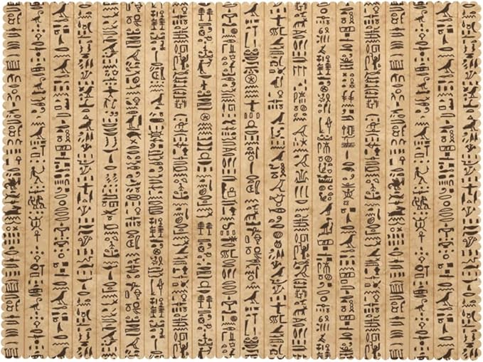 Egyptian Print Table Cloth for Dining Tables,Hieroglyphs Pattern on Stripes Archeology History Language Table Cover Reusable Decor Rectangle Tablecloths for Kitchen,Holiday,Party,54x72In