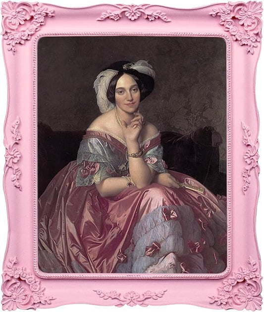 Pink Picture Frame 8x10 Victorian Picture Frame Vintage Antique Ornate Baroque for Wall or Tabletop Display, Gallery Wall Art Fits 8x10 or 5x7 Photo with Mat