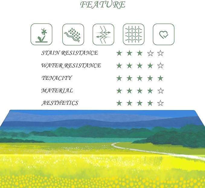 54x70 Inch Nature Rectangular Tablecloth Oil Painting Flower Field Fairy Table Cloth Waterproof Durable Table Cover for Picnic Indoor Kid’ Room Decor