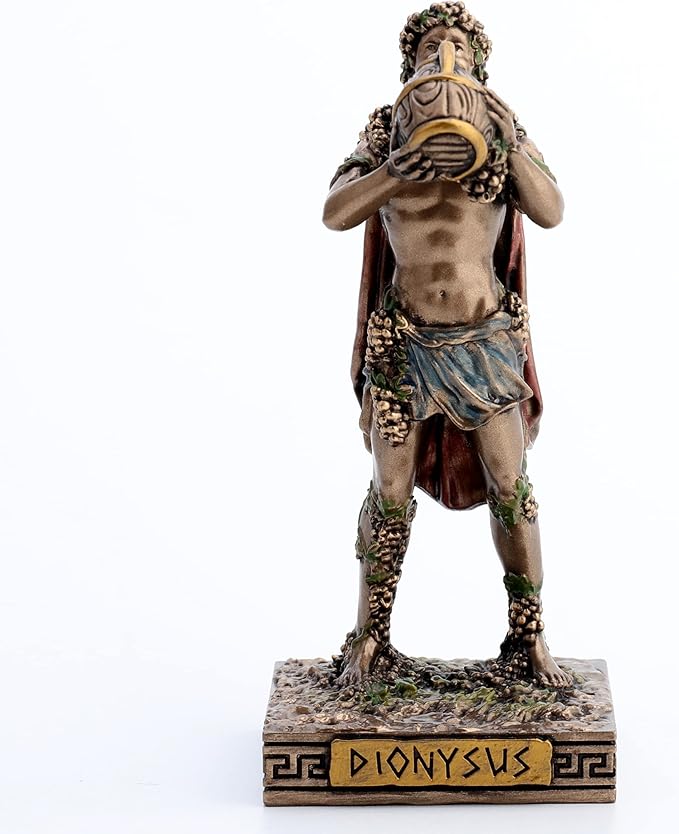 Veronese Design 3 3/8 Dionysus Greek God of Wine Resin Miniature Figurine Hand Painted Bronze Finish