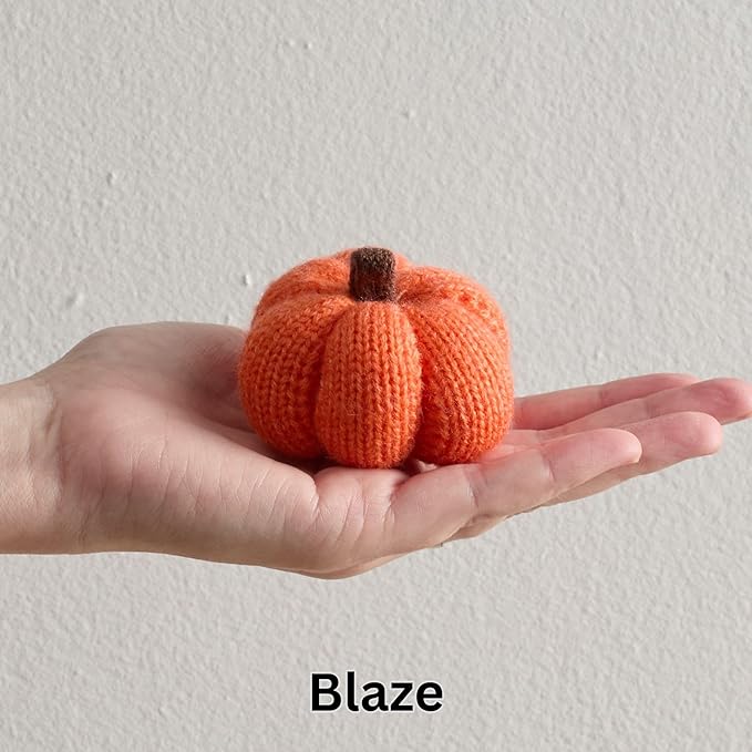 Your Heart's Content Set of 12 Cozy Mini Knit Orange Pumpkins, Fall Gold Rust Home décor Accent, Table top Thanks Giving, Soft Autumn Home Decor (Sunset Full Set)