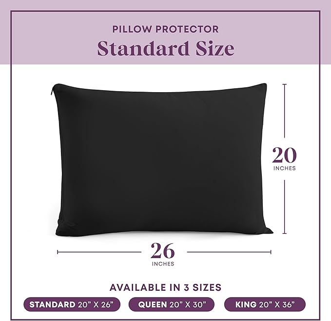 CirclesHome Pillow Protectors 4 Pack Standard Zippered - 100% Cotton Breathable Pillowcases - Protects Pillows from Dirt, Dust and Debris (Standard - Set of 4 - 20x26)