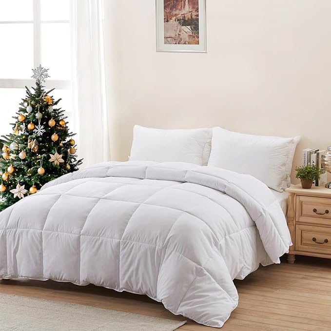 ACCURATEX Duvet Insert Twin Comforter - 400GSM Fluffy Down Alternative Hotel Collection Heavyweight Comforter, Soft Warm Thick Duvet for Winter, 8 Corner Tabs - Machine Washable,White,68x88