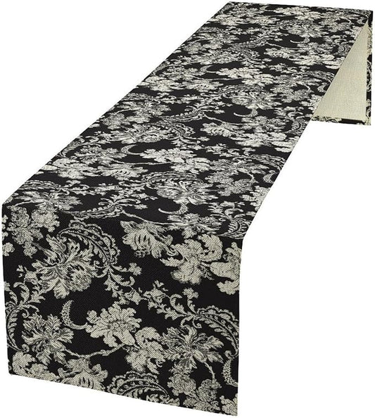 Victorian Farmhouse Table Runner Floral Patterned Vintage Country Table Runner for Kitchen Dining Party Decor 13x90in