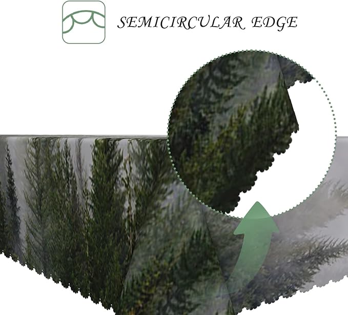 70x90 Inch Nature Rectangular Tablecloth Wild Woods Nature Scenery Table Cloth Waterproof Durable Table Cover for Holiday Picnic Outdoor BBQ Decor