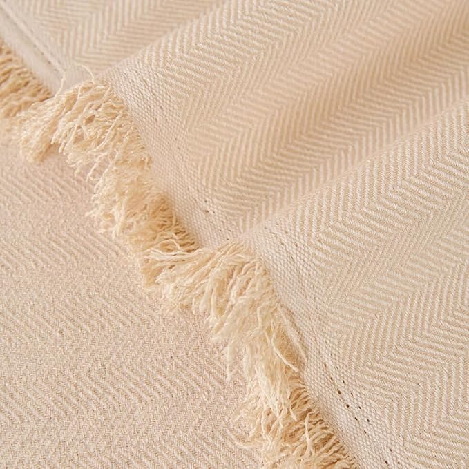 ROOMLIFE Boho Couch Covers White for 3 Cushion Sofa,Couch Cover Sectional Sofa Cover for Dog, Washable Furniture Sofa Protector Cover Soft Blanket with Tassel for Living Room, 71''X134''