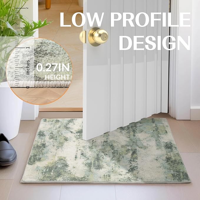 UMINEUX Entryway Rug 2'x3' Small Modern Area Rug, Low Pile Rugs Doormat with Anti-Slip Backing Washable Floor Mats for Home Decor