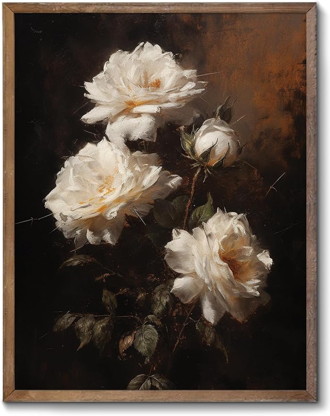 XOCUUI Vintage Flowers Canvas Wall Art Unframed Wall Decorations Mid Century Modern Wall Decor Botanical Wall Art for Farmhouse Kitchen Office Bathroom Decor 8x10