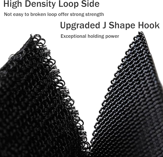 Sew on Hook and Loop Strips 1-1/2in x 3yd | Easy to Sew | Excellent Grip | Non-Adhesive Back Nylon Strips Fabric Fastener Non-Adhesive Interlocking Tape for Clothing Sewing Crafts and DIY, Black