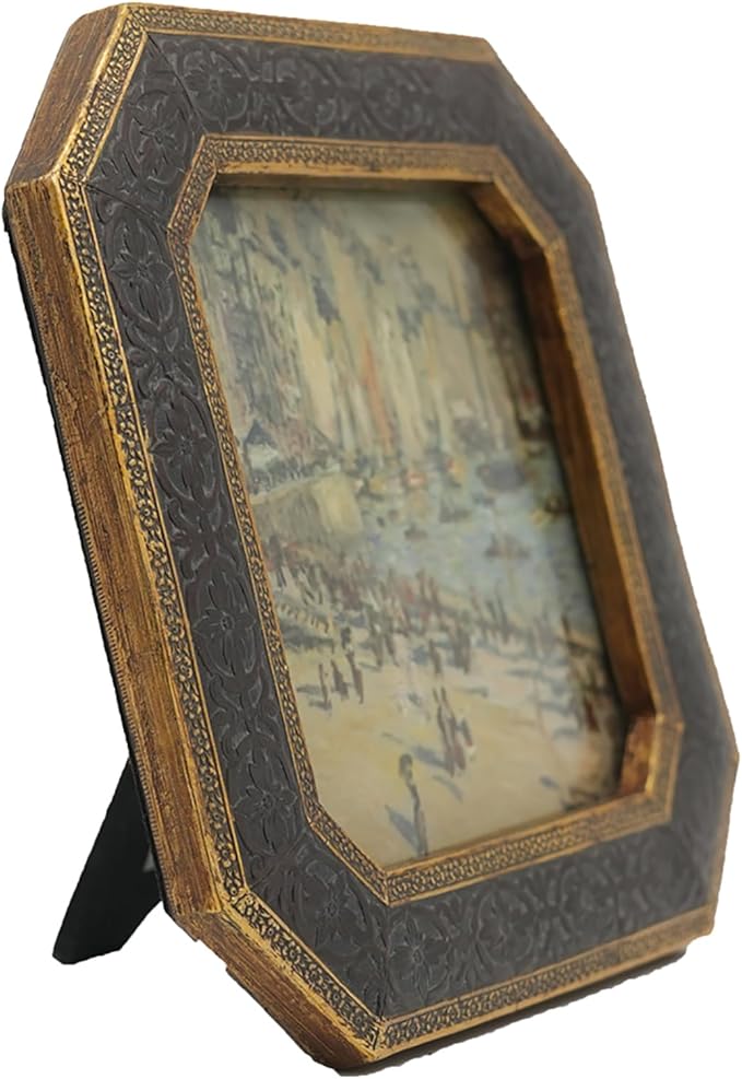 4x4 Small Vintage Picture Frame in Antique Bronze Gold - Square Gothic Ornate Photo Frame with Glass Front for Wall/Tabletop, Victorian Gallery Wall Decor,Photo Display，Gift Ideas