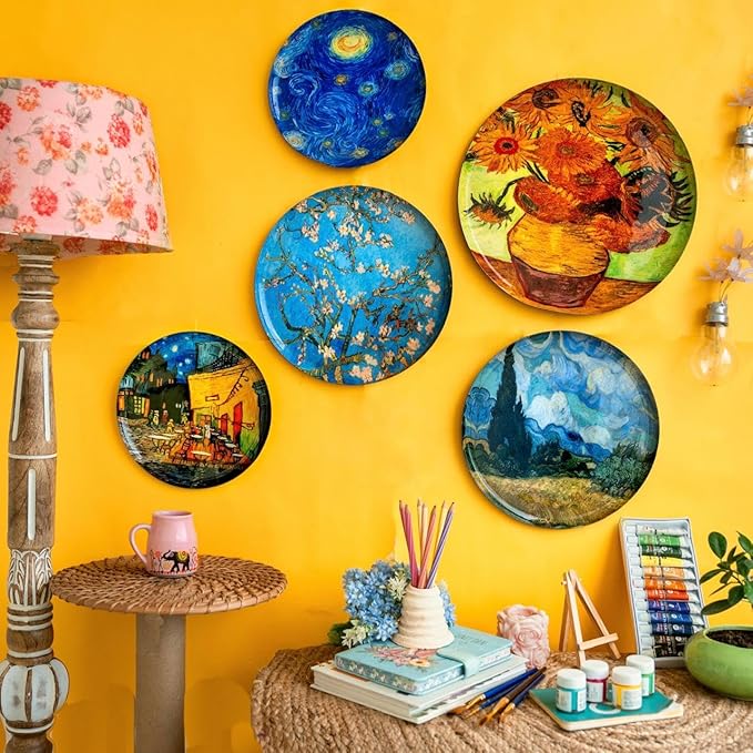 RITUALISTIC Van Gogh Wall Plates- Set of 5 |Home Decor | Painting | Divine | Intricate Designs |Christmas gifts