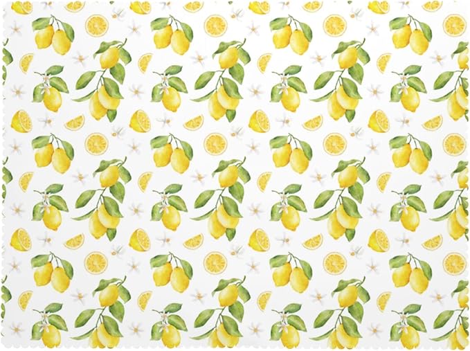 Lemon Tablecloth Vintage Lemon and Blooms Rectangle Tablecloth Yellow Fruits Lemons Flower Decorative Table Cover 54×72 Inch Washable Table Cloth for Kitchen Dining Room Party