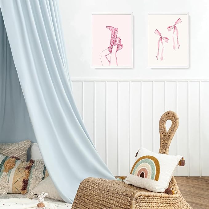 Trendy Pink Bows Wall Art, Trendy Pink Bows Canvas, Light Pink Cute Girly Lucky Canvas Poster Prints, Girly Room Aesthetic Wall Decor Painting For College Apartment Living Room 8x10 Unframed