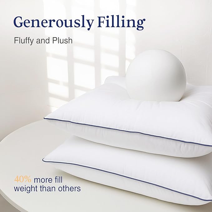 puredown® 16x16 Pillow Inserts Set of 2, Overfilled Down Alternative Decorative Pillows with 100% Cotton Cover, Plush Fluffy Throw Pillows for Couch, Sofa, Bed and Home Decor