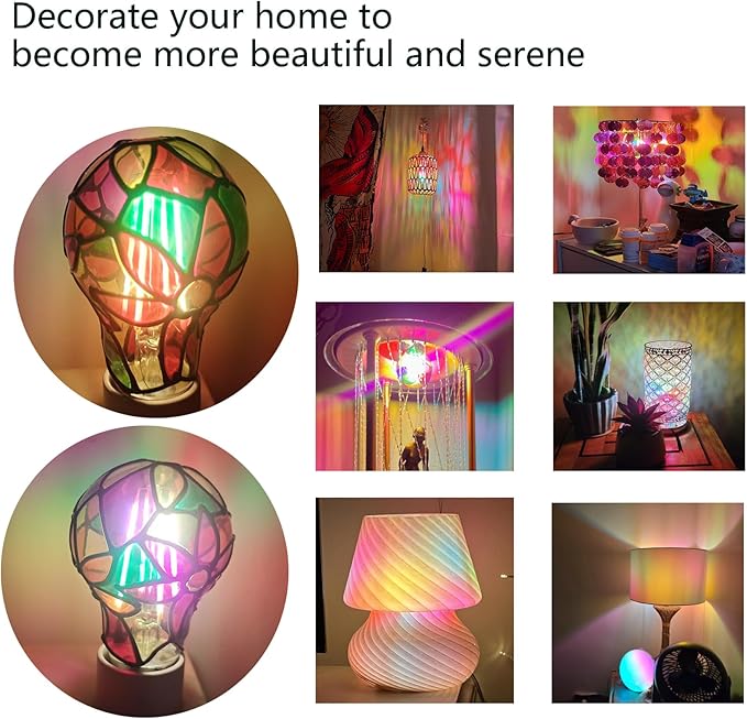 Dimmable Stained Glass LED Light Bulb,E26 Base Warm Light 2700K 5 Watts A19/A60 LED Light Bulbs,Sunflower Tiffany Lamp for Bedside Living Room Dormitory Dining Room Decorate Gift 2Pack