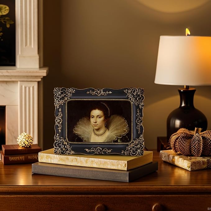 4x6 Vintage Picture Frame Black Baroque Gothic Picture Frames Antique Ornate Victorian for Tabletop or Wall Display Gallery Wall Art