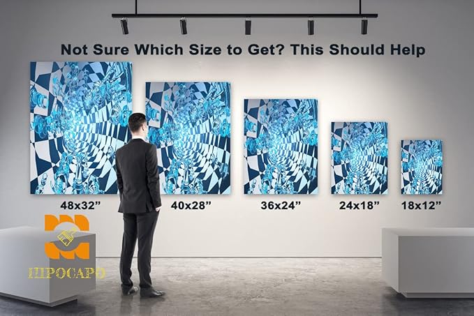 3D Effect Wall Art - 3D Metal Art Wall, Modern Abstract Tunnel Painting Picture Poster Prints for Bathroom, Framed Large Wall Art Pictures for bedroom wall decor 28”x40”x1Pcs