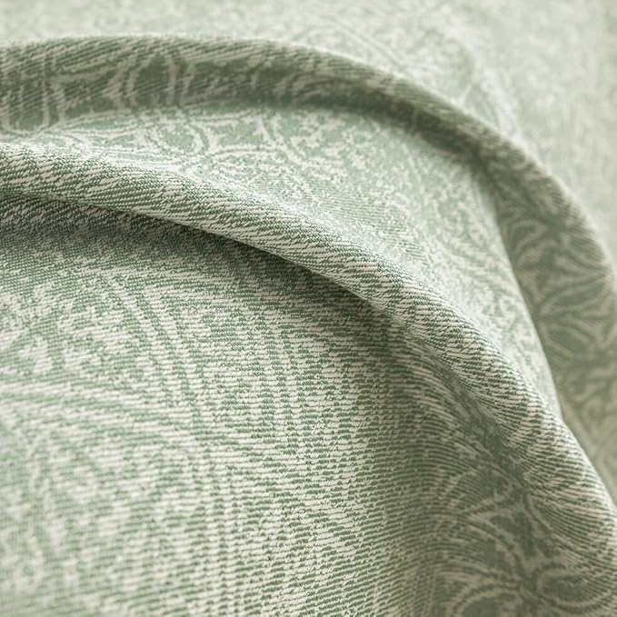 ROOMLIFE Green Sofa Cover, Vintage Boho Couch Cover for 3 Cushion Sofa, Soft Breathable Sofa Cover for Dog, Washable Furniture Sofa Protector Cover Blanket with Tassel for Living Room, 71 '' X 118''