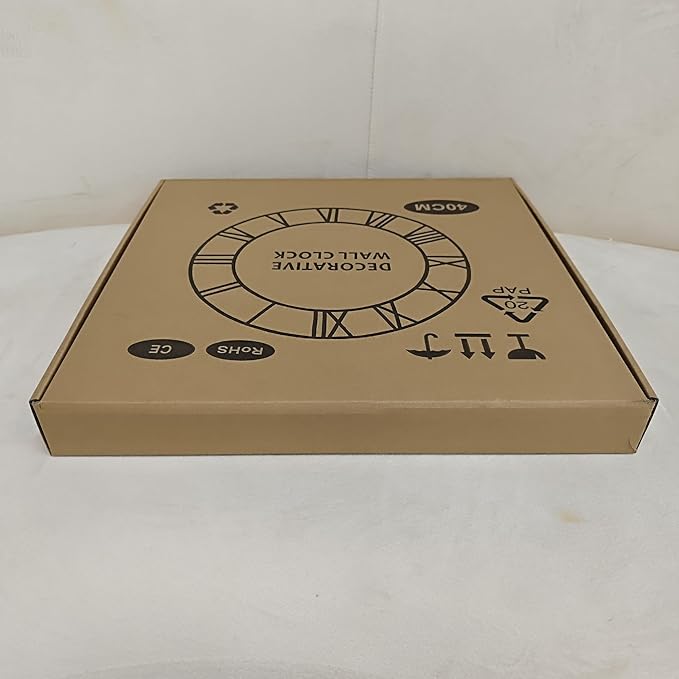 Large Wall Clock for Living Room Decor - 40cm/ 16 Inches Silent Non-Ticking Metal Wall Clocks Battery Operated, Vintage Decorative Modern Wall Clock for Bedroom, Office, Farmhouse Decor
