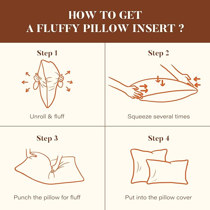 18x18 Feather Down Pillow Inserts Set of 2, Decorative Pillows with 100% Cotton Cover, Throw Pillow for Bed, Couch and Sofa.