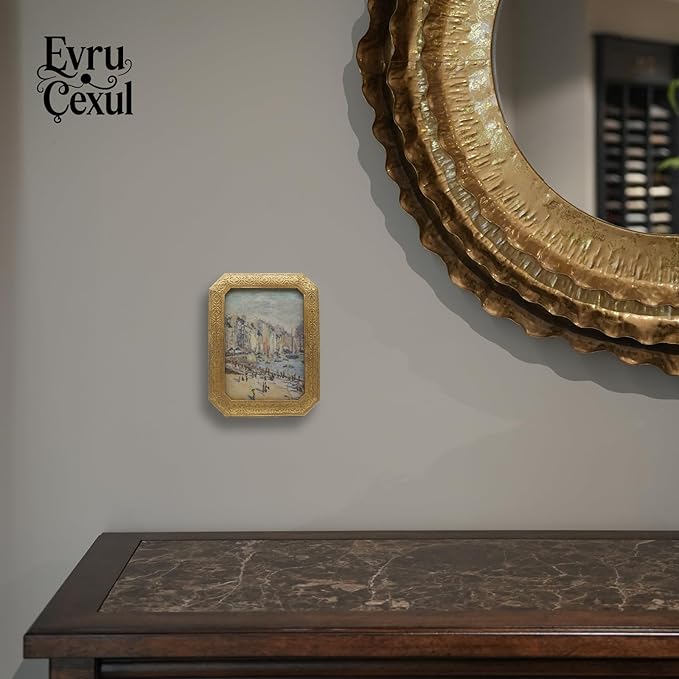 4x6 Vintage Picture Frame - Gold Antique Frame 4x6, Ornate Frames 4 X 6 With Glass Front For Tabletop Photo Display And Wall Hanging, Victorian Poster Frame 4 By 6 Vintage Wall Decor